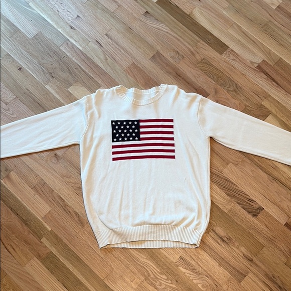 Cream Brandy Melville Sweater with American Flag Design - Picture 1 of 4